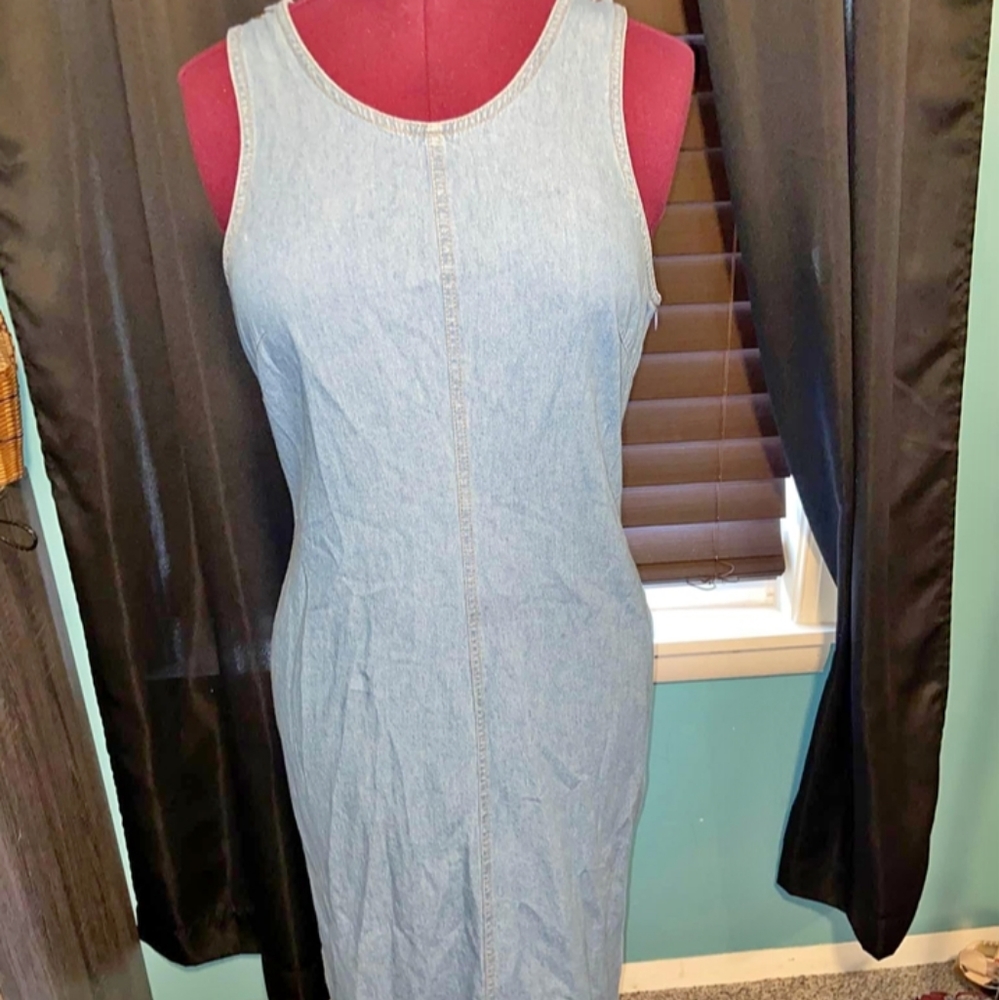 Very Flattering Denim Tank Maxi Dress ~ 14